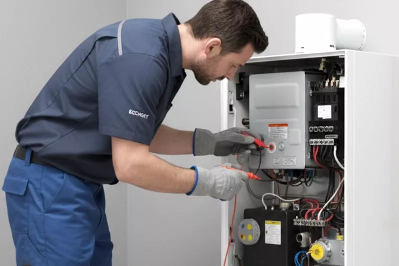 Imagen destacando el servicio de mantenimiento preventivo de calderas, con revisión anual, asistencia preferente y servicio de guardia los sábados hasta las 12:00 h.